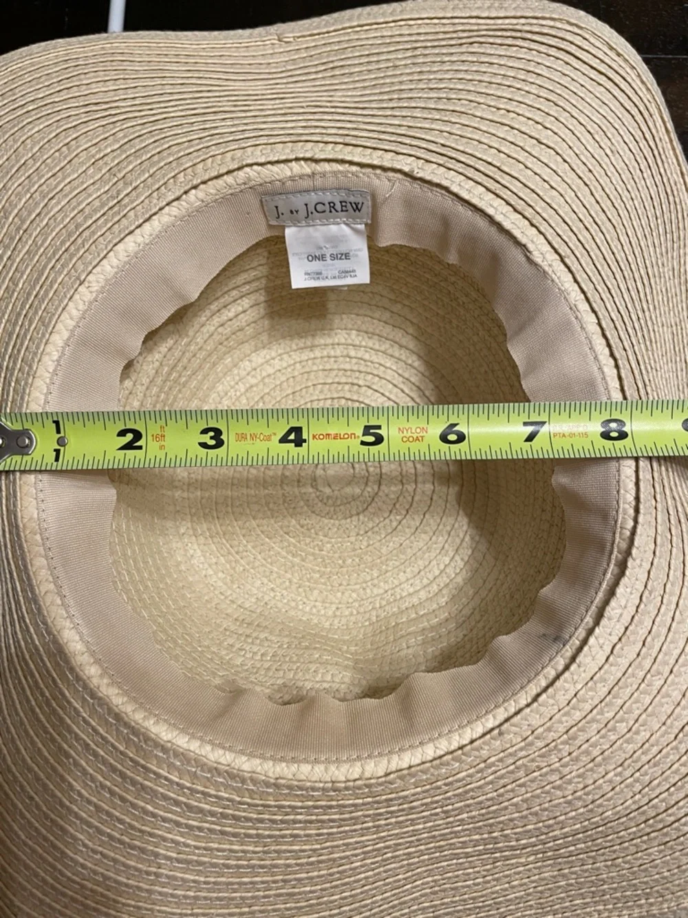 J. Crew Beige Straw Sun Hat with Black Pom Trim